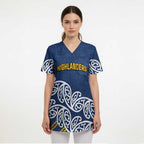New Zealand Rugby Pacific Custom Scrub Top Kahupeka Maori Kowhaiwhai Pattern - Aussie Hoodie