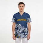 New Zealand Rugby Pacific Custom Scrub Top Kahupeka Maori Kowhaiwhai Pattern - Aussie Hoodie