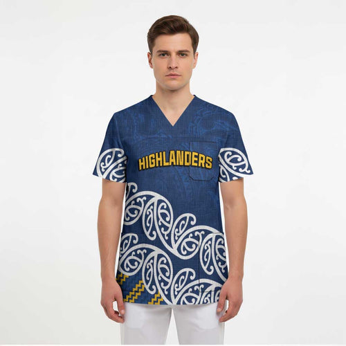 New Zealand Rugby Pacific Custom Scrub Top Kahupeka Maori Kowhaiwhai Pattern - Aussie Hoodie