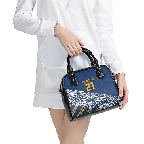 New Zealand Rugby Pacific Custom Shoulder Handbag Kahupeka Maori Kowhaiwhai Pattern