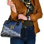 New Zealand Rugby Pacific Custom Shoulder Handbag Kahupeka Maori Kowhaiwhai Pattern