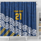 New Zealand Rugby Pacific Custom Shower Curtain Kahupeka Maori Kowhaiwhai Pattern
