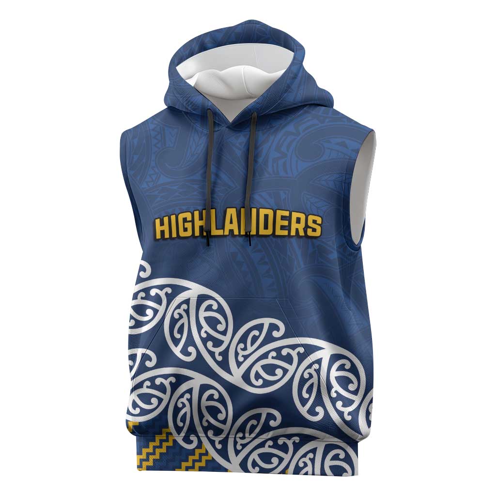 New Zealand Rugby Pacific Custom Sleeveless Hoodie Kahupeka Maori Kowhaiwhai Pattern - Aussie Hoodie