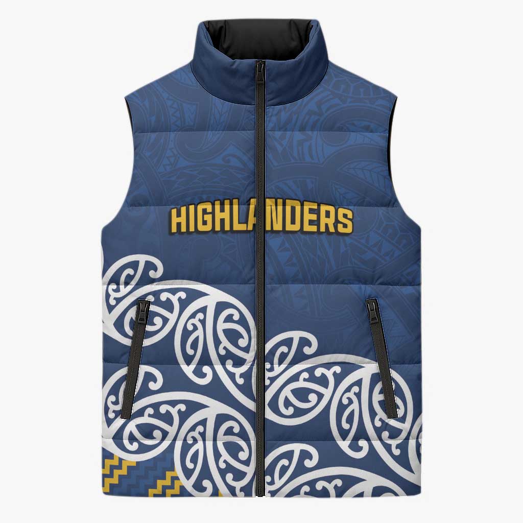 New Zealand Rugby Pacific Custom Sleeveless Puffer Jacket Kahupeka Maori Kowhaiwhai Pattern - Aussie Hoodie