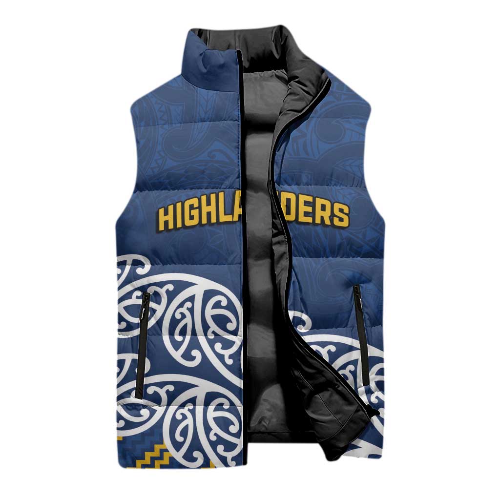 New Zealand Rugby Pacific Custom Sleeveless Puffer Jacket Kahupeka Maori Kowhaiwhai Pattern - Aussie Hoodie