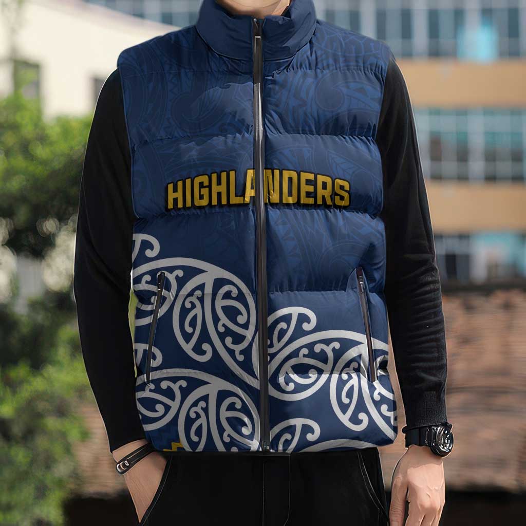 New Zealand Rugby Pacific Custom Sleeveless Puffer Jacket Kahupeka Maori Kowhaiwhai Pattern - Aussie Hoodie