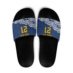 New Zealand Rugby Pacific Custom Slide Sandals Kahupeka Maori Kowhaiwhai Pattern - Aussie Hoodie