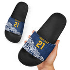 New Zealand Rugby Pacific Custom Slide Sandals Kahupeka Maori Kowhaiwhai Pattern - Aussie Hoodie