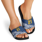 New Zealand Rugby Pacific Custom Slide Sandals Kahupeka Maori Kowhaiwhai Pattern - Aussie Hoodie