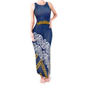 New Zealand Rugby Pacific Custom Tank Maxi Dress Kahupeka Maori Kowhaiwhai Pattern