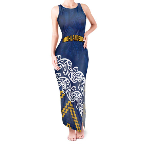 New Zealand Rugby Pacific Custom Tank Maxi Dress Kahupeka Maori Kowhaiwhai Pattern