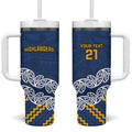 New Zealand Rugby Pacific Custom Tumbler With Handle Kahupeka Maori Kowhaiwhai Pattern