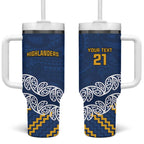 New Zealand Rugby Pacific Custom Tumbler With Handle Kahupeka Maori Kowhaiwhai Pattern
