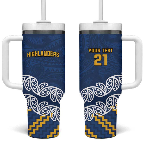 New Zealand Rugby Pacific Custom Tumbler With Handle Kahupeka Maori Kowhaiwhai Pattern