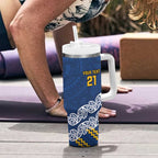 New Zealand Rugby Pacific Custom Tumbler With Handle Kahupeka Maori Kowhaiwhai Pattern