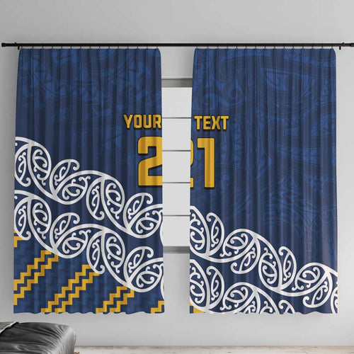 New Zealand Rugby Pacific Custom Window Curtain Kahupeka Maori Kowhaiwhai Pattern