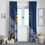 New Zealand Rugby Pacific Custom Window Curtain Kahupeka Maori Kowhaiwhai Pattern