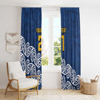 New Zealand Rugby Pacific Custom Window Curtain Kahupeka Maori Kowhaiwhai Pattern