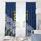 New Zealand Rugby Pacific Custom Window Curtain Kahupeka Maori Kowhaiwhai Pattern