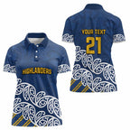 New Zealand Rugby Pacific Custom Women Polo Shirt Kahupeka Maori Kowhaiwhai Pattern
