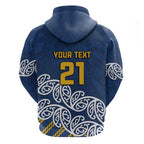 New Zealand Rugby Pacific Custom Zip Hoodie Kahupeka Maori Kowhaiwhai Pattern