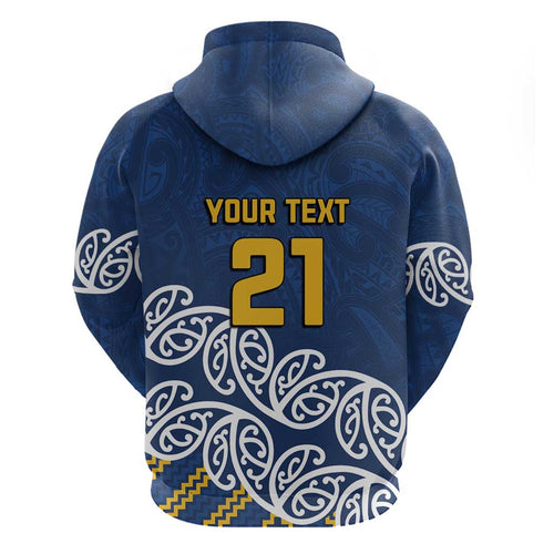 New Zealand Rugby Pacific Custom Zip Hoodie Kahupeka Maori Kowhaiwhai Pattern