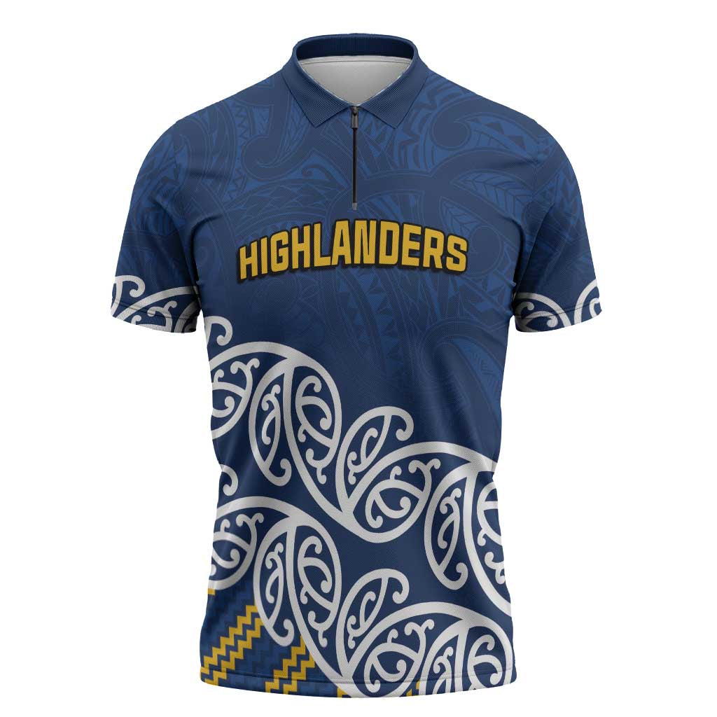 New Zealand Rugby Pacific Custom Zipper Polo Shirt Kahupeka Maori Kowhaiwhai Pattern - Aussie Hoodie