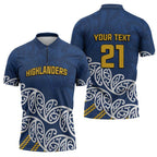 New Zealand Rugby Pacific Custom Zipper Polo Shirt Kahupeka Maori Kowhaiwhai Pattern - Aussie Hoodie