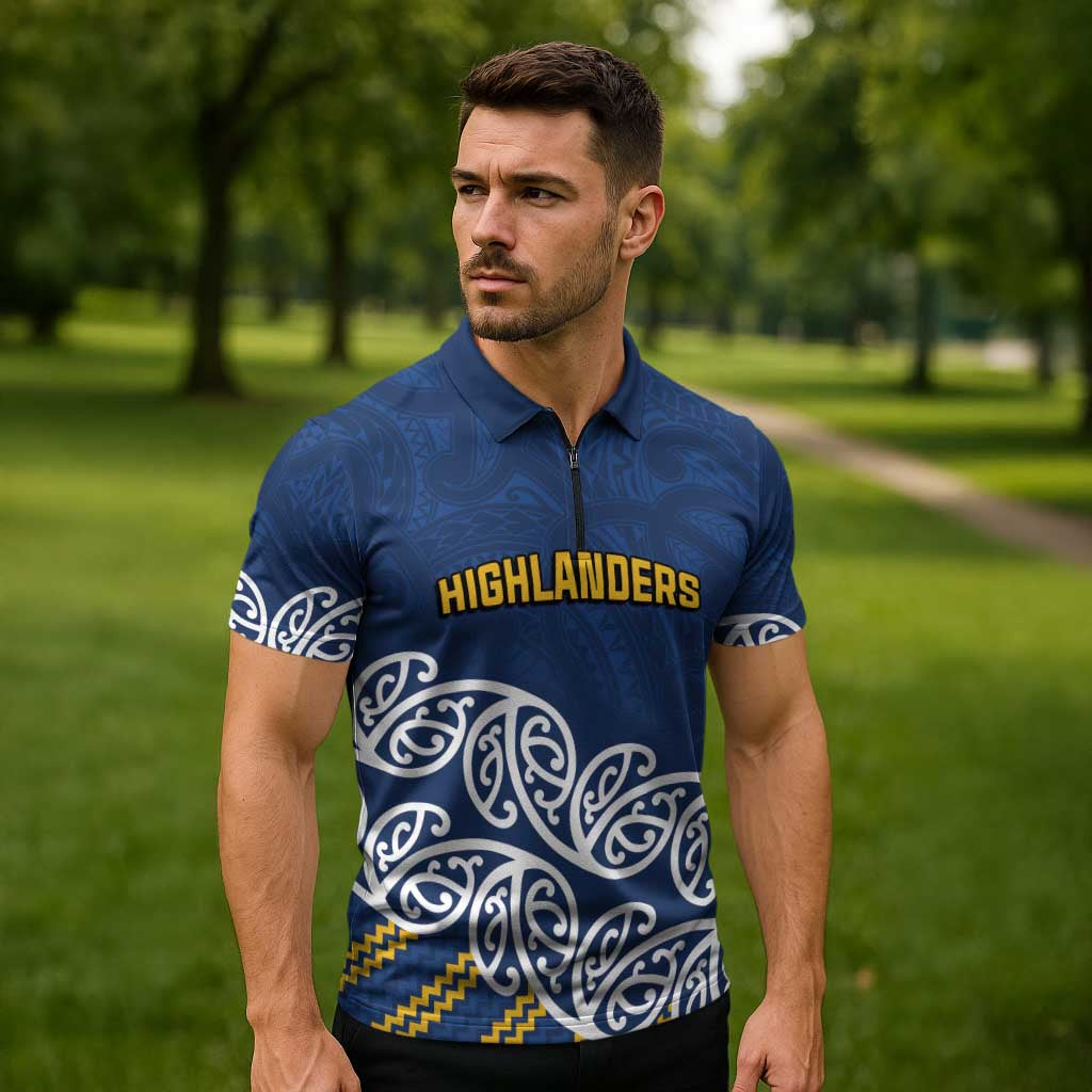 New Zealand Rugby Pacific Custom Zipper Polo Shirt Kahupeka Maori Kowhaiwhai Pattern - Aussie Hoodie
