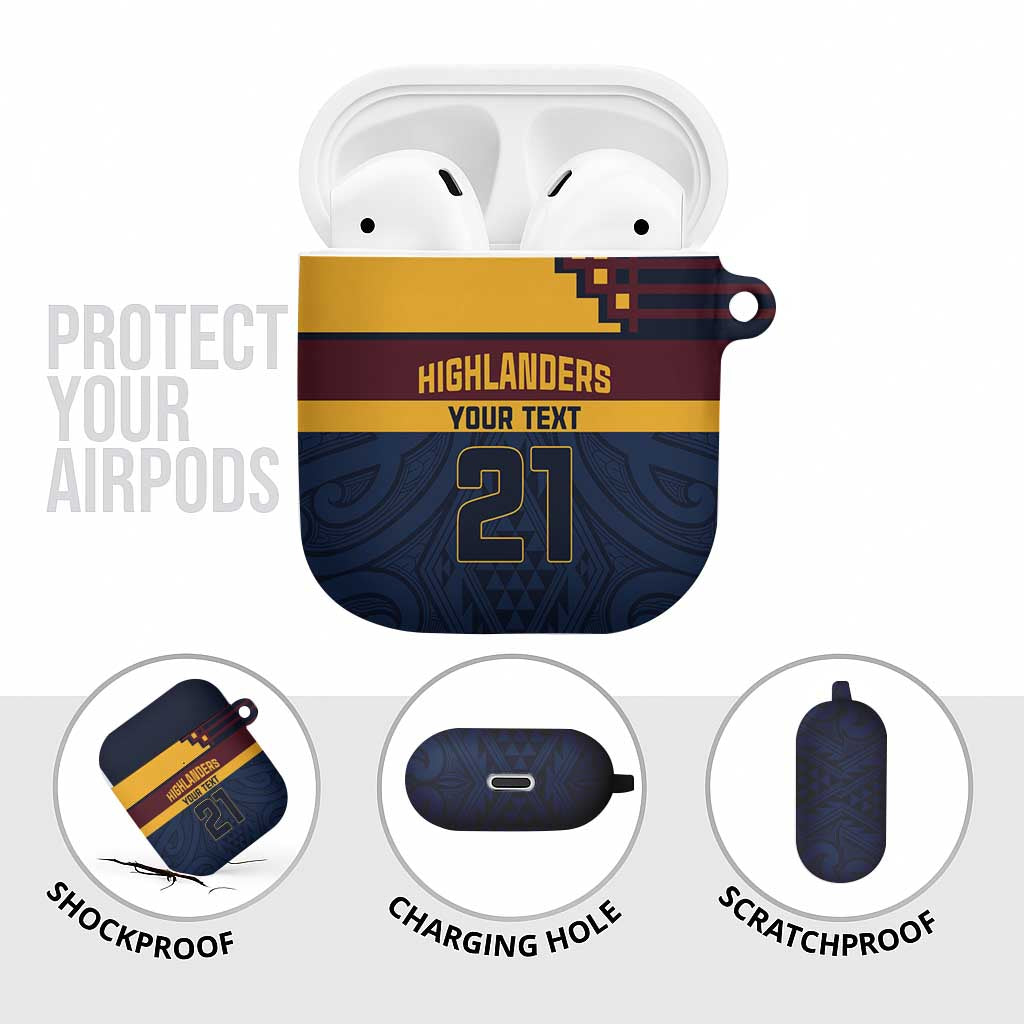 New Zealand Rugby Pacific Custom AirPods Case Kahupeka Retro 2025 Taniko Motif - Aussie Hoodie