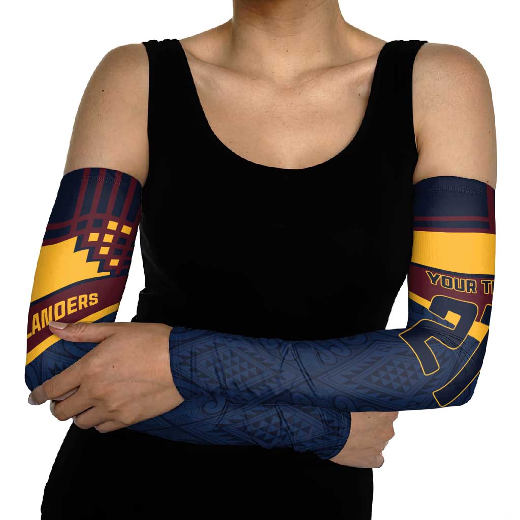 New Zealand Rugby Pacific Custom Arm Sleeves Kahupeka Retro 2025 Taniko Motif - Aussie Hoodie