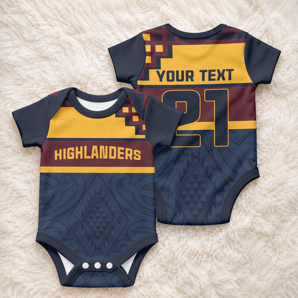 New Zealand Maori Rugby Pacific Custom Baby Onesie Kahupeka Retro 2025 Taniko Motif
