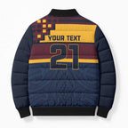 New Zealand Rugby Pacific Custom Bomber Puffer Jacket Kahupeka Retro 2025 Taniko Motif - Aussie Hoodie