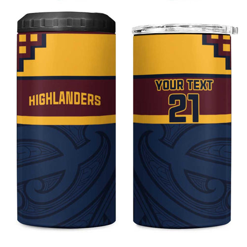 New Zealand Rugby Pacific Custom 4 in 1 Can Cooler Tumbler Kahupeka Retro 2025 Taniko Motif