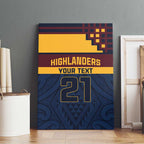 New Zealand Rugby Pacific Custom Canvas Wall Art Kahupeka Retro 2025 Taniko Motif