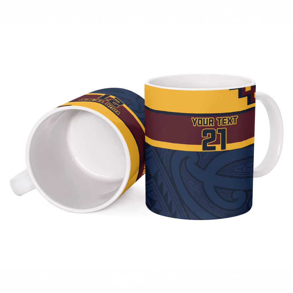 New Zealand Rugby Pacific Custom Ceramic Mug Kahupeka Retro 2025 Taniko Motif - Aussie Hoodie