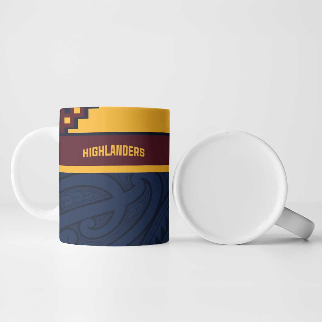 New Zealand Rugby Pacific Custom Ceramic Mug Kahupeka Retro 2025 Taniko Motif - Aussie Hoodie