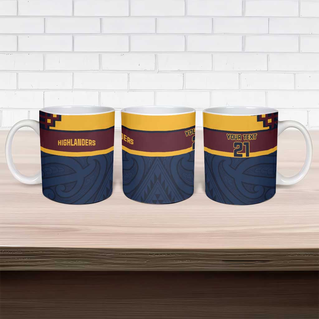 New Zealand Rugby Pacific Custom Ceramic Mug Kahupeka Retro 2025 Taniko Motif - Aussie Hoodie