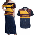 New Zealand Rugby Pacific Custom Couples Matching Off Shoulder Maxi Dress and Hawaiian Shirt Kahupeka Retro 2025 Taniko Motif
