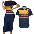 New Zealand Rugby Pacific Custom Couples Matching Short Sleeve Bodycon Dress and Hawaiian Shirt Kahupeka Retro 2025 Taniko Motif