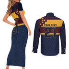New Zealand Rugby Pacific Custom Couples Matching Short Sleeve Bodycon Dress and Long Sleeve Button Shirt Kahupeka Retro 2025 Taniko Motif