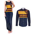 New Zealand Rugby Pacific Custom Couples Matching Tank Maxi Dress and Long Sleeve Button Shirt Kahupeka Retro 2025 Taniko Motif