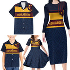 New Zealand Rugby Pacific Custom Family Matching Long Sleeve Bodycon Dress and Hawaiian Shirt Kahupeka Retro 2025 Taniko Motif