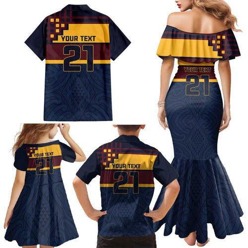 New Zealand Rugby Pacific Custom Family Matching Mermaid Dress and Hawaiian Shirt Kahupeka Retro 2025 Taniko Motif
