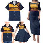 New Zealand Rugby Pacific Custom Family Matching Puletasi and Hawaiian Shirt Kahupeka Retro 2025 Taniko Motif