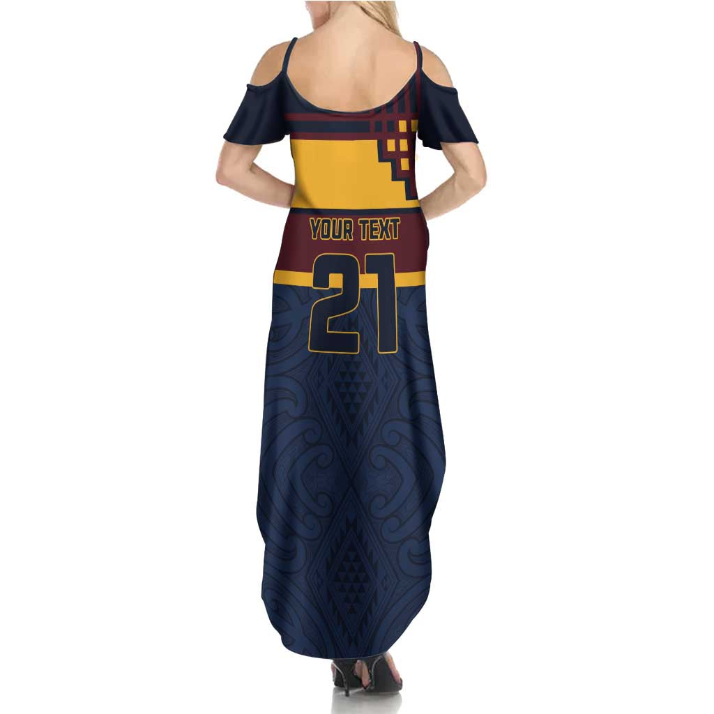 New Zealand Rugby Pacific Custom Family Matching Summer Maxi Dress and Hawaiian Shirt Kahupeka Retro 2025 Taniko Motif