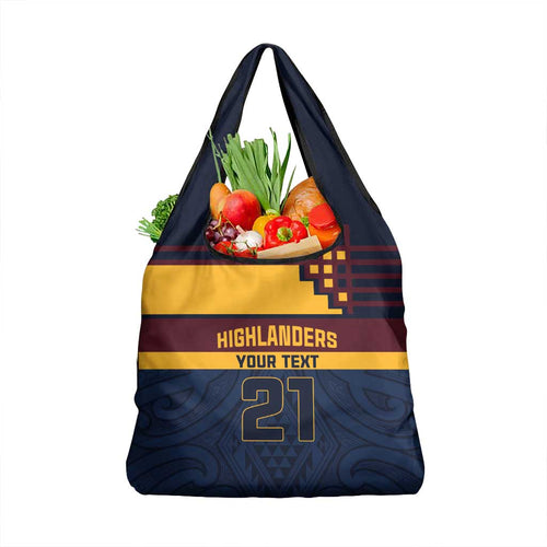 New Zealand Rugby Pacific Custom Grocery Bag Kahupeka Retro 2025 Taniko Motif