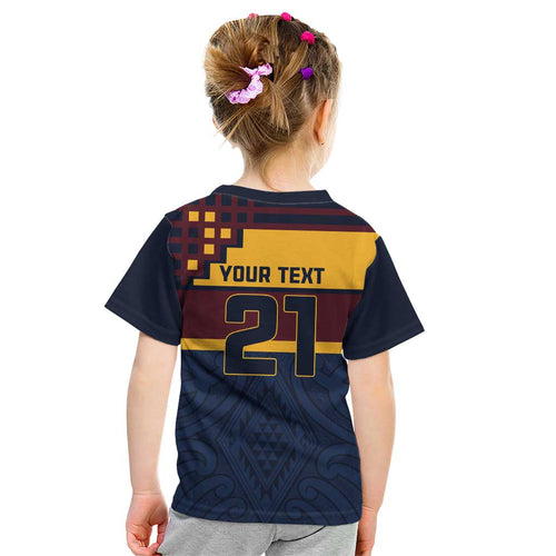 New Zealand Rugby Pacific Custom Kid T Shirt Kahupeka Retro 2025 Taniko Motif