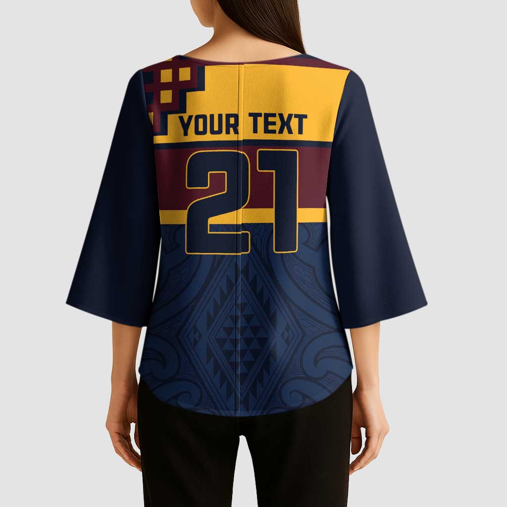 New Zealand Rugby Pacific Custom Kimono Sleeve Blouse Kahupeka Retro 2025 Taniko Motif - Aussie Hoodie