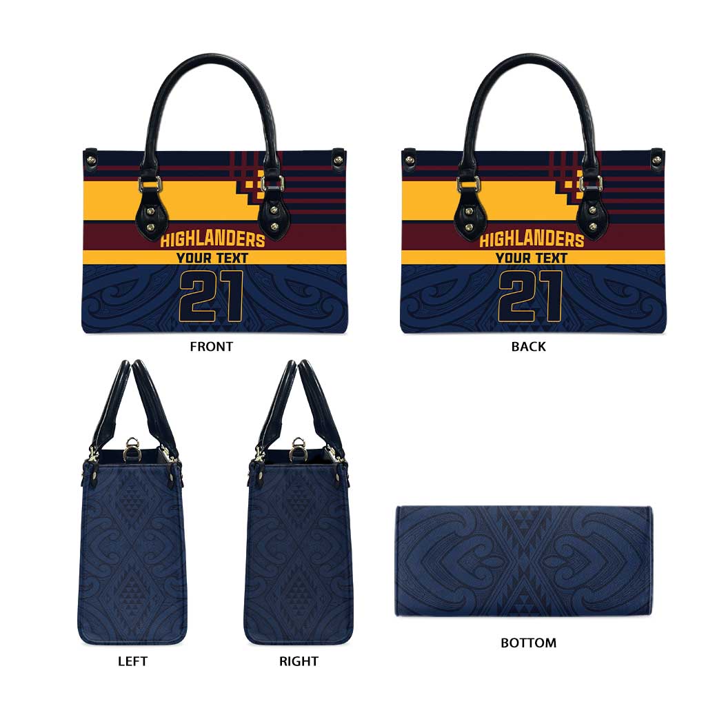 New Zealand Rugby Pacific Custom Leather Bag Kahupeka Retro 2025 Taniko Motif - Aussie Hoodie
